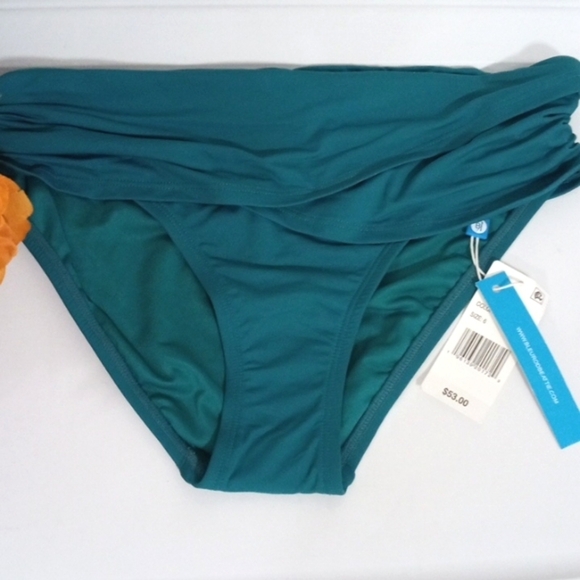 BLEU ROD BEATTIE DEEP WATER RUCHED SARONG BIKINI SWIMSUIT BOTTOM SIZE 6 NWT - Picture 3 of 5